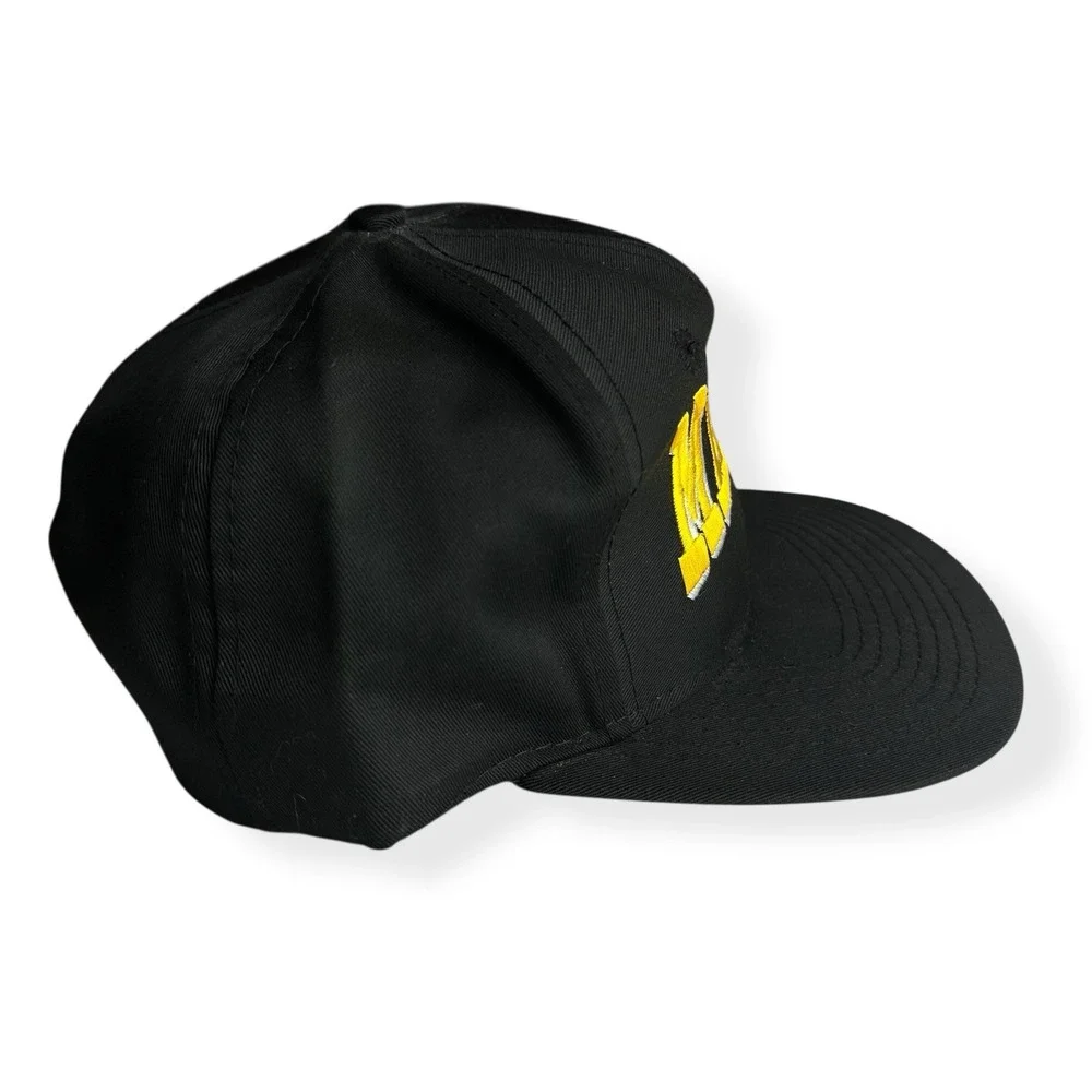 Vintage‎ 90's Madill Oklahoma Wildcats Embroidered Black Yellow Snapback Hat Cap